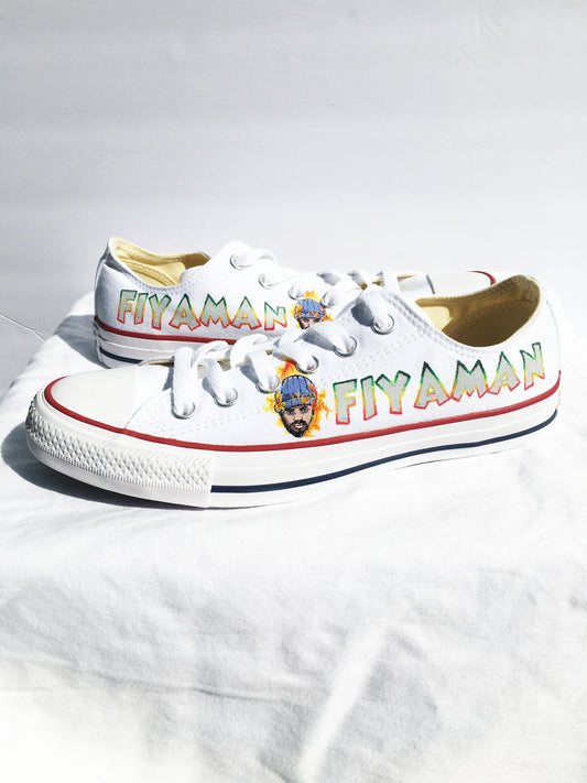 Fiyaman Converse Chuck Taylor All Star Low Tops in White